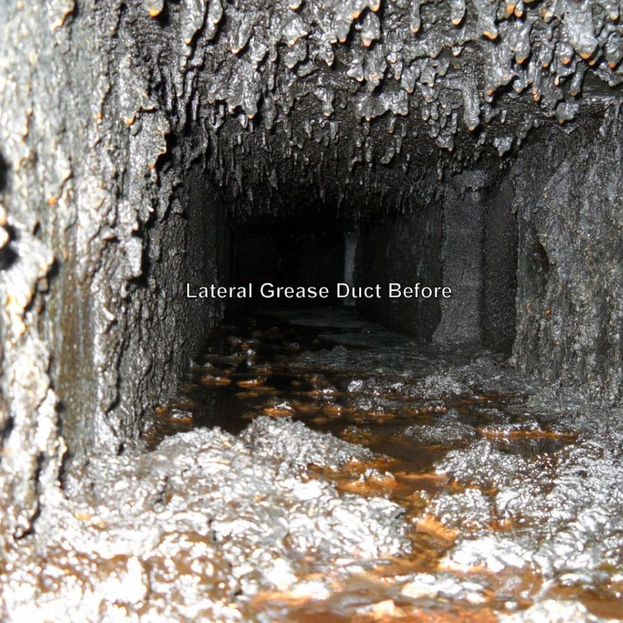 lateral grease duct before